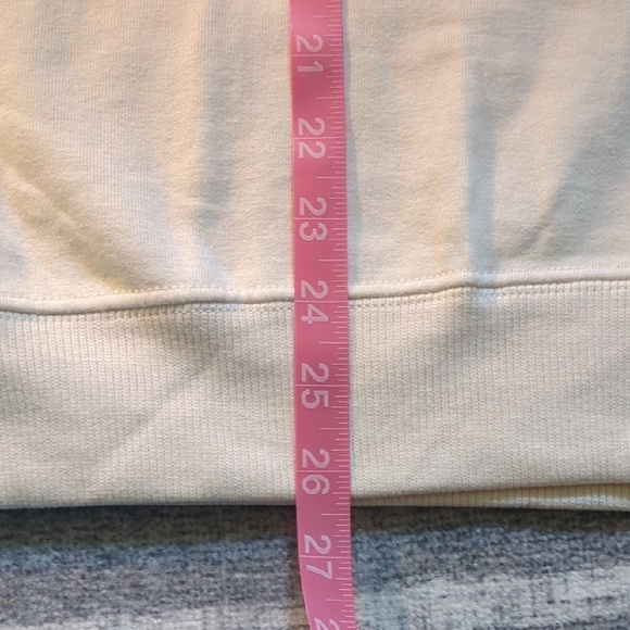 Jerzees Cream Crew Neck Sweater with Red and Yellow Design - Picture 6 of 9